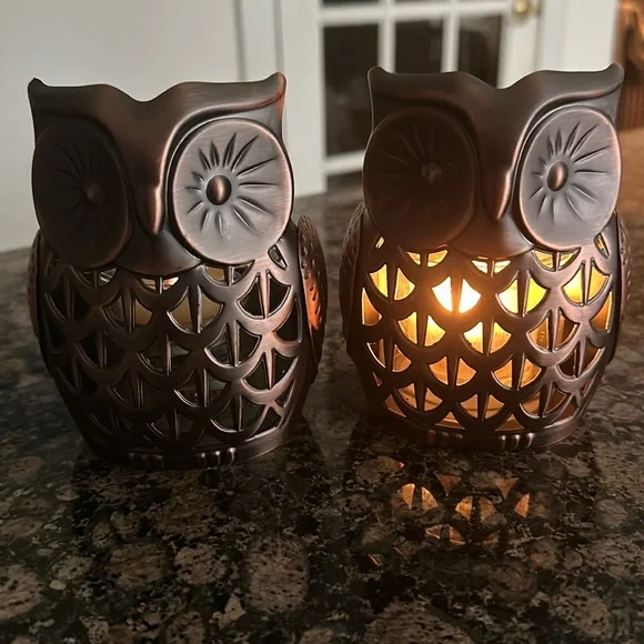 Bath & Body Works Owl Candle Holders New - Picture 2 of 6